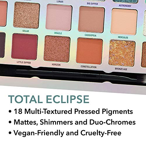 W7 | Paleta de Pigmentos Prensados Total Eclipse | Tonos: Crema Mate, Brillo y Cromados | Colores: Rosas Suaves, Morados, Azules y Dorados | Maquillaje Libre de Crueldad, Vegano para Mujeres