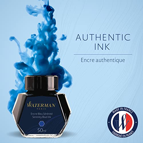 Waterman tinta para pluma estilográfica, azul serenidad, frasco de 50 ml