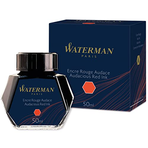 Waterman tinta para pluma estilográfica, rojo audaz, frasco de 50 ml