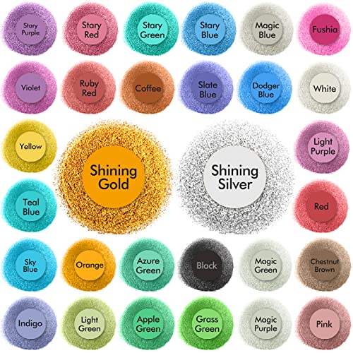 Waysroma Polvo de Mica 30 Colores, Pigmento de Resina Epoxi Kit de Mica Powder para DIY, Manualidades, Pintura, Jabón, Bombas de Baño, Limo, Joyería, Maquillajes de Rostro, Arte de Uñas