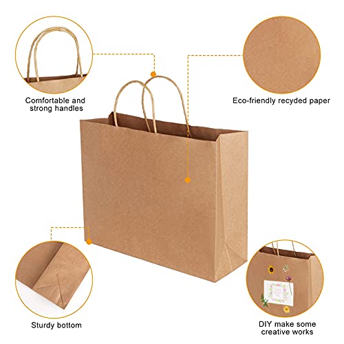 Weifeng Bolsas de Regalo,Bolsas de Papel Marrón, Bolsas de Papel para Fiestas con Asas, Bolsas de Papel Kraft ,Bolsas de Papel con Asas,Bolsas de Regalo Grandes…