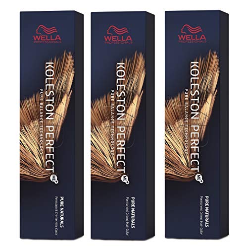 Wella Koleston Perfect Me+ KP Pure Naturals 7/0 - Pack de 3 unidades, color rubio medio