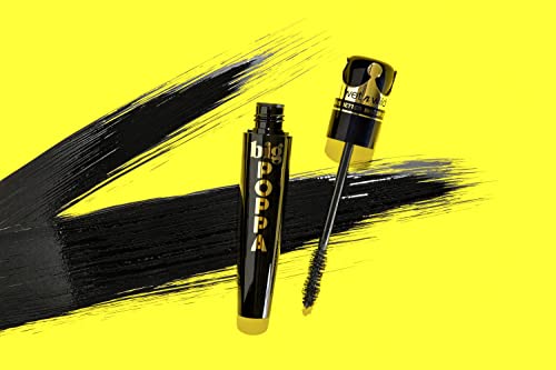 wet n wild, Big Poppa Mascara, Volumen Intenso, Máscara para Alargar las Pestañas, Fórmula Enriquecida con Aceite de Ricino y sin Escamas, Intensidad, Negro más Negro