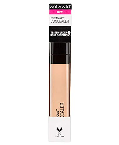 Wet 'n' Wild Photo Focus Concealer - Corrector Cremoso Y Luminoso - Gran Cobertura, A Prueba De Selfies, Perfecto Para Evitar Brillos Blancos En Las Fotos - Vegano, Light Ivory, Fresh, 8.5 Mililitro