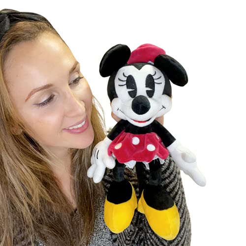 WHL Peluches Mickey Mouse y Minnie Mouse, 90 Aniversario - 25cm (10"), Súper suave (MINNIE 90TH)