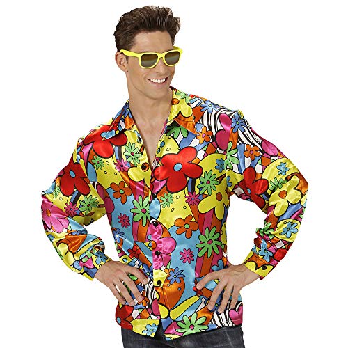 WIDMANN 7399 M Adultos Disfraz Flower Power Camisa para Hombre, Multicolor, XXL