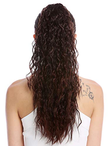WIG ME UP- N461-V-2T33 extensión de pelo coleta larga voluminosa rizada rizos crespos afro kinks color castaño caoba teñido 55 cm