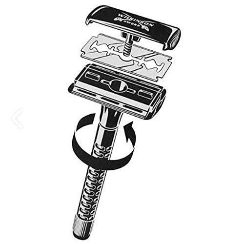 Wilkinson Sword Classic - Máquina de Afeitado Clásico Masculino + 5 Hojas de Afeitar de Doble Filo