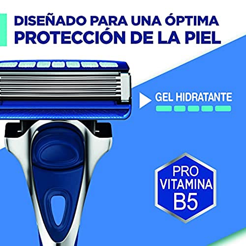 Wilkinson Sword Hydro 5 Skin Protection Regular - Maquinilla de Afeitar de 5 Hojas con 13 Recambios con Banda Lubricante Enriquecida con Pro Vitamina B5