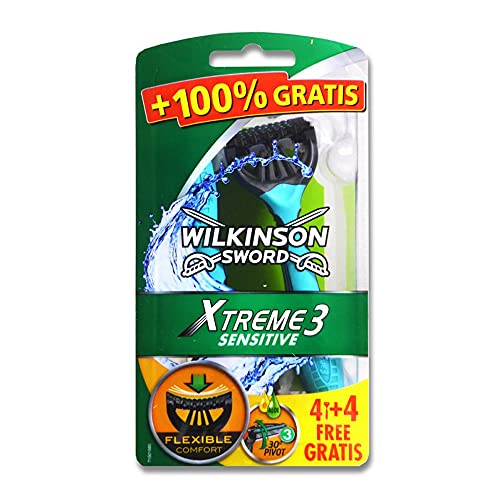 Wilkinson Sword Xtreme 3- 8 Maquinillas de Afeitar Desechables para Pieles Sensibles