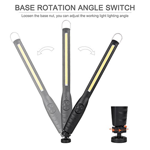 Winzwon Linterna de Trabajo Lámpara de Inspección Linternas COB LED Linternas Faroles de Mano Luz de la antorcha con Gancho, Base Imán, Cable USB para Casa Auto Camping Emergencia Reparacion