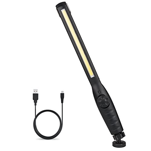 Winzwon Linterna de Trabajo Lámpara de Inspección Linternas COB LED Linternas Faroles de Mano Luz de la antorcha con Gancho, Base Imán, Cable USB para Casa Auto Camping Emergencia Reparacion