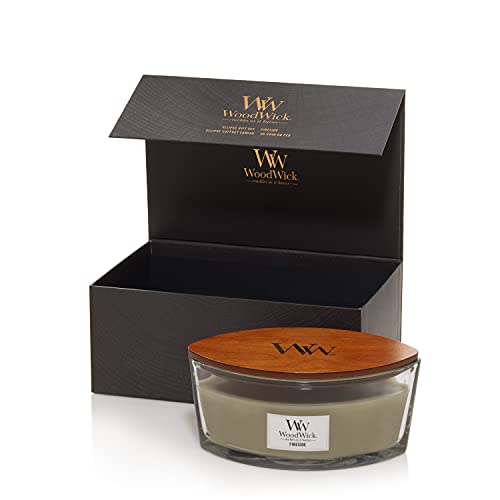 WoodWick Juego de velas perfumadas de regalo | Vela perfumada de Elipse Fireside con mecha crujiente | Hasta 50 horas de tiempo de combustión | Caja de regalo | 1 unidad