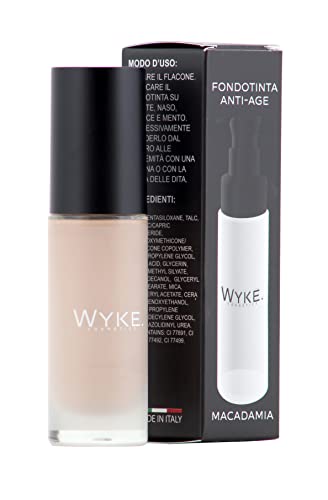 WYKE. COSMETICA - Base de maquillaje liquida antiedad 30 ML - con anadido de acido hialuronico - de larga duracion, rica en nutrientes e hidratante - 100% producto