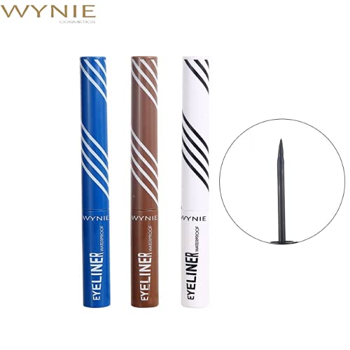 WYNIE Delineador de Ojos Waterproof Eyeliner de Colores 24H Color Permanente Blanco Delineado Gráfico - 4 ml (Azul Klein)