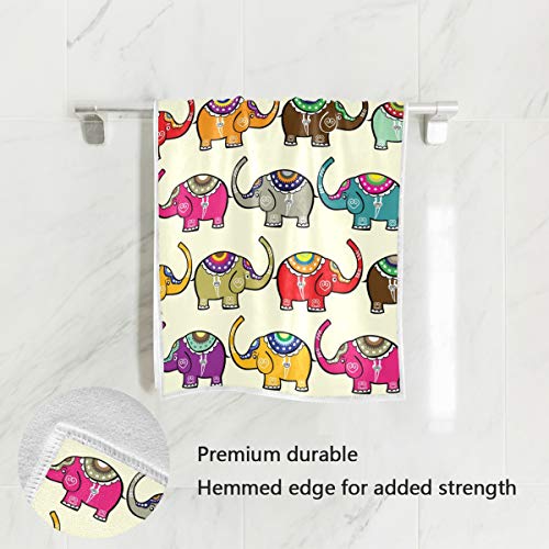 XiangHeFu Elephants Seamless Cartoon Bath Towel Ultra Soft Luxury Highly Absorbent Hotel Hand Washcloth Multipurpose