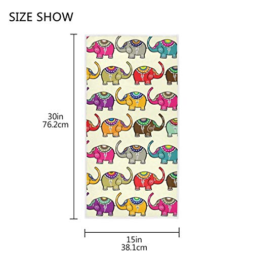 XiangHeFu Elephants Seamless Cartoon Bath Towel Ultra Soft Luxury Highly Absorbent Hotel Hand Washcloth Multipurpose