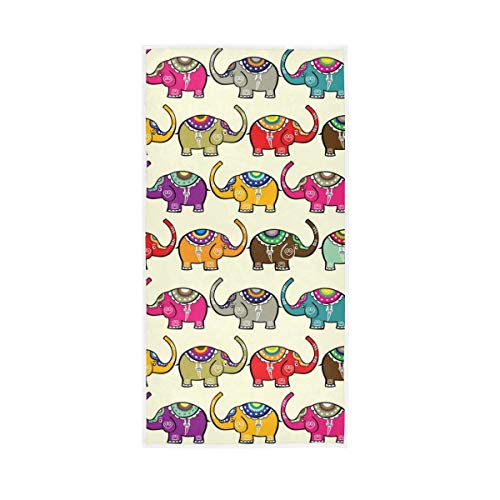 XiangHeFu Elephants Seamless Cartoon Bath Towel Ultra Soft Luxury Highly Absorbent Hotel Hand Washcloth Multipurpose