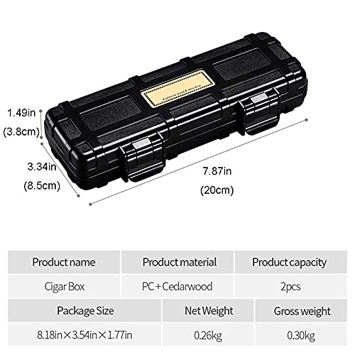 XIAOQIANG Caja de cigarros portátiles,caja de almacenamiento de cigarros de cuero de cuero español de madera hecha a mano,humidor for viajes,negocios for los amantes de los cigarros,for 2 cigarros