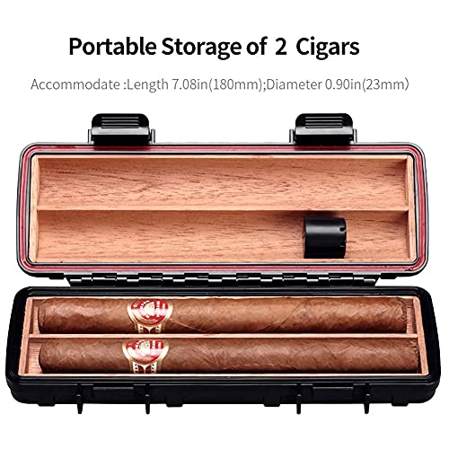 XIAOQIANG Caja de cigarros portátiles,caja de almacenamiento de cigarros de cuero de cuero español de madera hecha a mano,humidor for viajes,negocios for los amantes de los cigarros,for 2 cigarros