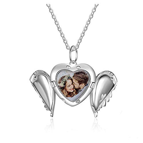 XIXI Collares Personalizados con Foto Colgante Corazon para Poner Fotos y Texto Regalos Personalizados para Mejores Amigas Pareja Madre e Hija