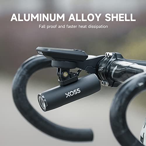 XOSS XL400 Brillante USB Recargable MTB Road Commuter Bike Light, Potente 400 Lúmenes Resistente al Agua Faro de Bicicleta Amplio Angulo de Distribución, Fácil de Instalar para Montar de Noche