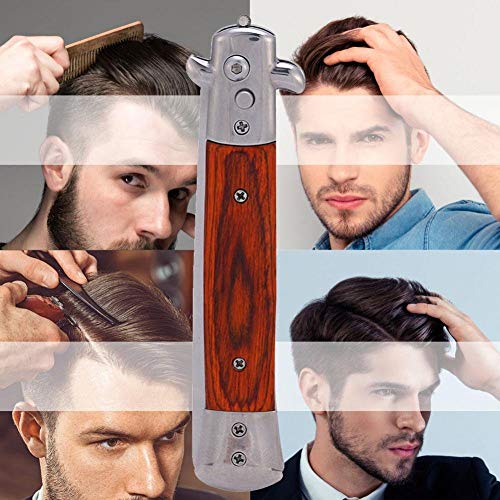 Xrten Peine de Peinado de Hombres, Peine de Bolsillo Plegable con Botón Automático para Barba y Bigote, Accesorios para el Peinado de Hombres y Cabello