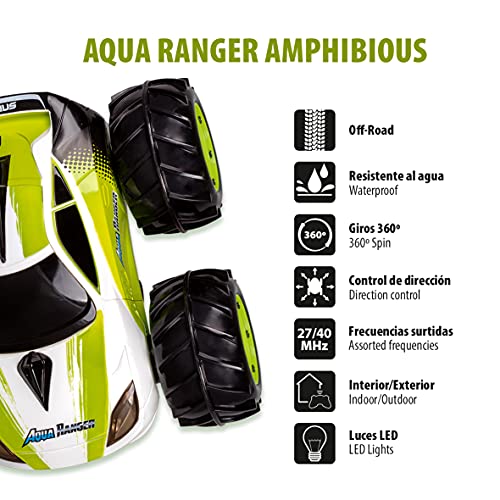 Xtrem Raiders - Aqua Ranger, Coche Teledirigido Niño Y Niña, Coches Teledirigidos para Niños, Radio Control RC, Anfibio, Gira 360º, Ruedas Off-Road, Regalos Divertidos