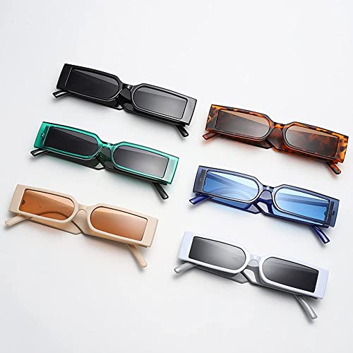 YAMEIZE Gafas de Sol Rectangulares Pequeñas Retro Mujeres y Hombres Gafas Cuadradas Vintage Protección UV400 Conducción al aire libre