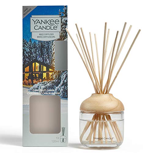 Yankee Candle - Difusor de varillas, Cabaña a la luz de las velas, 120 ml