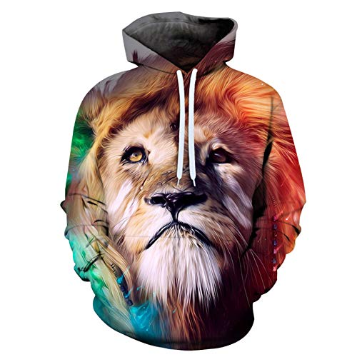 YJDSZD Sudadera con Capucha y Estampado de Alta definición Sudadera con Capucha Chaqueta de patrón de Colores Slim Fit Streetwear Outdoorstiger Face Pintura al óleo Estilo Patrón Imprimir