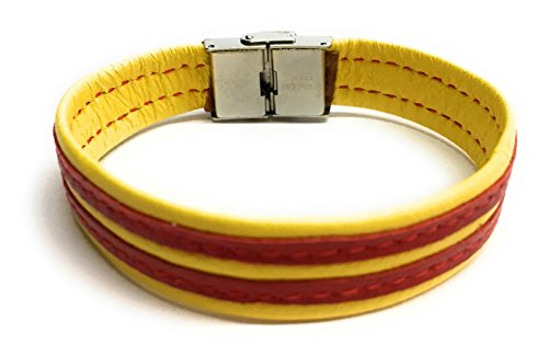 YOJAN PIEL | Pulsera Bandera Catalunya (Medida Ajustable) | Complementos de Moda Unisex para Hombres y Mujeres de Estilo Atemporal y Elegante | Regalos Originales y Exclusivos