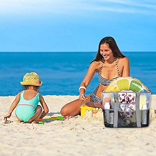 YOOFAN Bolsa de la Playa-Bolsa Grande de Malla de Playa-Gran Mercado Ligero para Almacenamiento Juguetes Lavable y Transpirable, para la Playa, Natacición, Camping