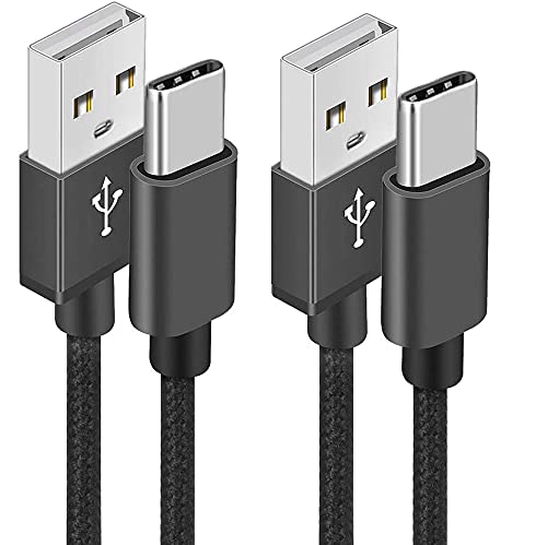 Yosou Cable USB Tipo C, [2-Pack, 2M] Cargador Tipo C 3A Nylon Carga Rápida y Sincronización Cable USB C para Samsung Galaxy A51 A50 A41 A40 A71 A21s A20 S8 S9 S10 S20 fe,Huawei P40 P30 P20 P10 P9.