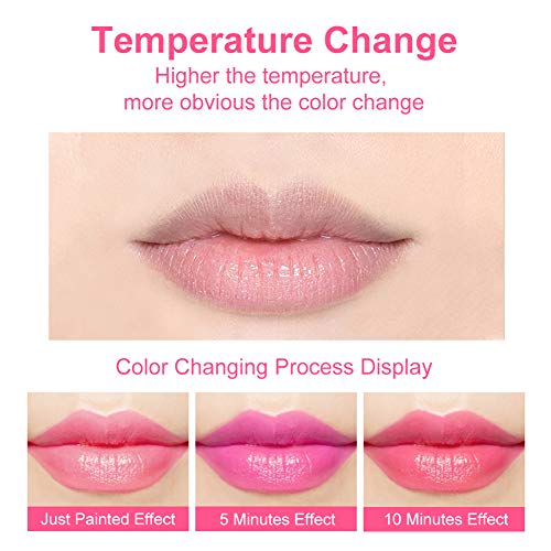 Yuccer 3 Piezas Impermeable Hidratante Pintalabios Cambia Color Natural Lápiz Labial Aloe Vera Pintalabio Larga Duración Mate Maquillaje Regalo Pintalabios Kit para Mujeres Novia Niña (3 PIEZAS)