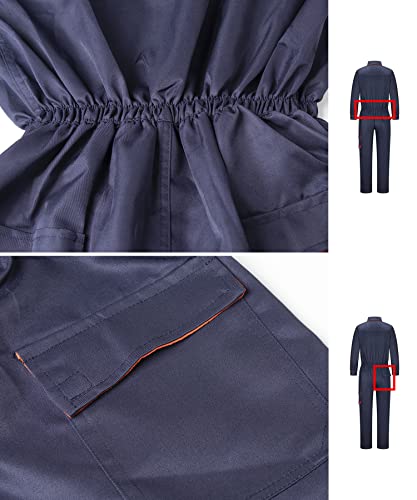 yukirtiq Pantalones con Peto de Trabajo para Hombre, Ropa de Trabajo Mono de Trabajo para Mecánicos, para jardín y Garaje, para Mantener Limpio, Azul Marino, M