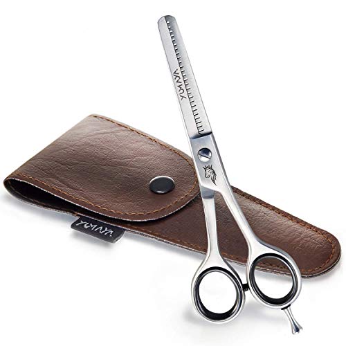 YUMAYA® Thinning Scissors Hair - Tijeras de peluquería de calidad profesional, acero inoxidable, afiladas, incluye funda para adelgazar el pelo, para niños, hombres y mujeres, tijeras de peluquería