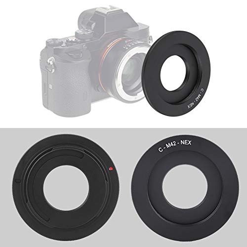 Yunir Aleación de Aluminio M42-C-NEX Anillo Adaptador de Lente Cámara Duradera Accesorios para Flash fotográfico para cámara de Montaje M42/C Lente para cámara de Montaje Sony NEX