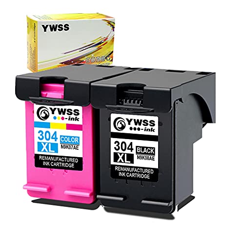 YWSS Remanufacturado Cartucho de Tinta para HP 304 XL HP 304 Alto Rendimiento Cartucho de Tinta (1 Negro +1 Tricolor) N9K08A/N9K07A para HP Envy 5010 5020 5030 HP Deskjet 2600 2620 2622 2630 2632