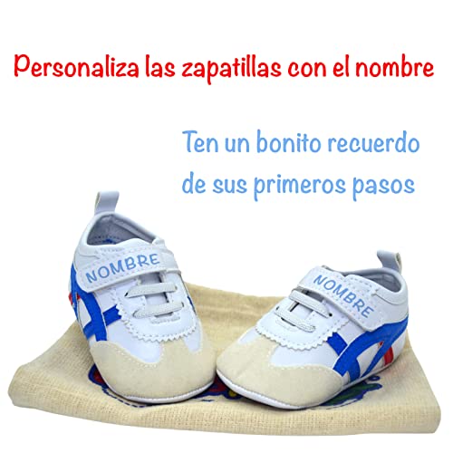 Zapatillas de bebe 0-6 meses personalizadas con nombre - Deportivas niño - Deportivas niña - Regalo bebe personalizado - Incluye Bolsa de Transporte