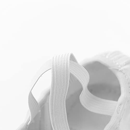 Zapatos de Ballet Niña Zapatillas de Ballet Mujer de Danza y Gimnasia Baile con Suela Partida Blanco 25