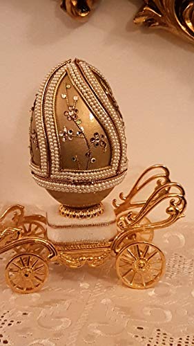 Zar 's Empress Royal Carriage Edición Limitada Auténtica Artesanal Musical Lujo Fabergé Huevo Vintage Obra Maestra Huevos de 2 ct Swarovski DIAMONDS Handset Regalos