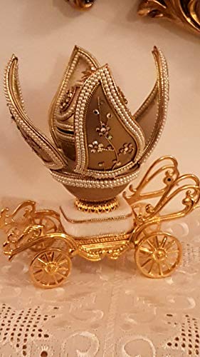 Zar 's Empress Royal Carriage Edición Limitada Auténtica Artesanal Musical Lujo Fabergé Huevo Vintage Obra Maestra Huevos de 2 ct Swarovski DIAMONDS Handset Regalos
