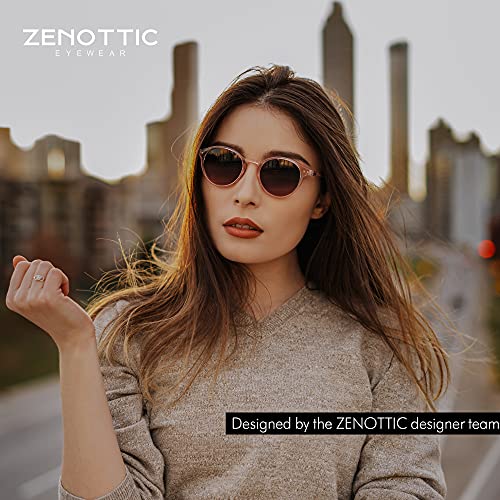 ZENOTTIC Gafas de sol Polarizadas Redondo Retrospectivo Clásico Retrospectivo Lentes de sol Marco UV400 Para hombres y mujeres (AZUL MATE AZUL)