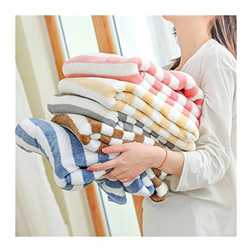 ZHMYENGMING Toalla de baño Toalla de baño de Microfibra a Rayas de Color para Mujeres 90x160 cm Extra-Grande Absorbente Suave y Absorbente de baño Lindo Coral Toalla de Playa de Terciopelo