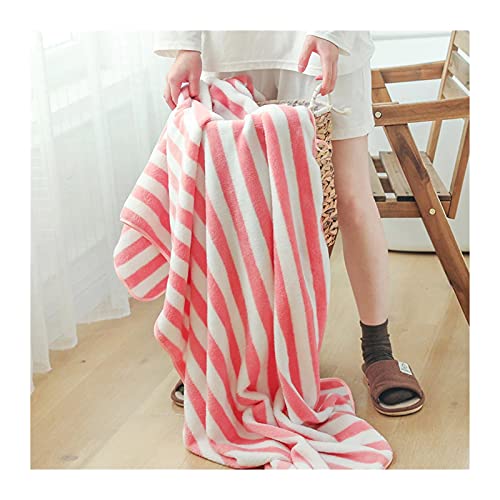 ZHMYENGMING Toalla de baño Toalla de baño de Microfibra a Rayas de Color para Mujeres 90x160 cm Extra-Grande Absorbente Suave y Absorbente de baño Lindo Coral Toalla de Playa de Terciopelo