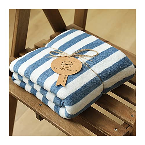 ZHMYENGMING Toalla de baño Toalla de baño de Microfibra a Rayas de Color para Mujeres 90x160 cm Extra-Grande Absorbente Suave y Absorbente de baño Lindo Coral Toalla de Playa de Terciopelo