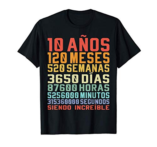 10 Años Divertido Regalo de Cumpleaños 10º Aniversario Camiseta
