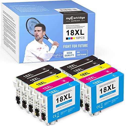 10 myCartridge SUPRINT 18XL Cartuchos de Tinta Compatibles con Epson 18 18XL Color para Epson Expression Home XP-322 XP-215 XP-205 XP-225 XP-305 XP-325 XP-422 XP-405 XP-415 XP-425 XP-315 XP-312