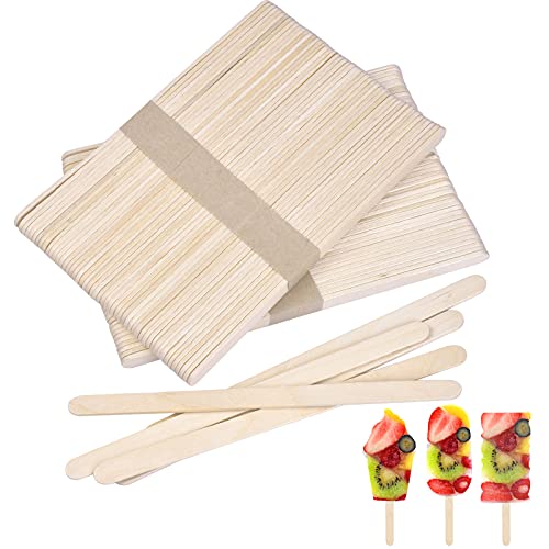 100 Piezas Palos de Helado, Palos de Madera Natural, Palitos de madera, palitos de madera manualidades, popsicle sticks, Adecuado para Paletas Caseras, Depilación con Cera, DIY artesanías, Madera